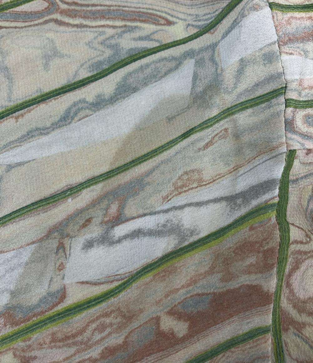 Mame Kurogouchi 長袖ワンピース シルク100% Marble Print Silk Shirt Dres MM22PS-DR704 レディース SIZE 2 (M) マメクロゴウチ