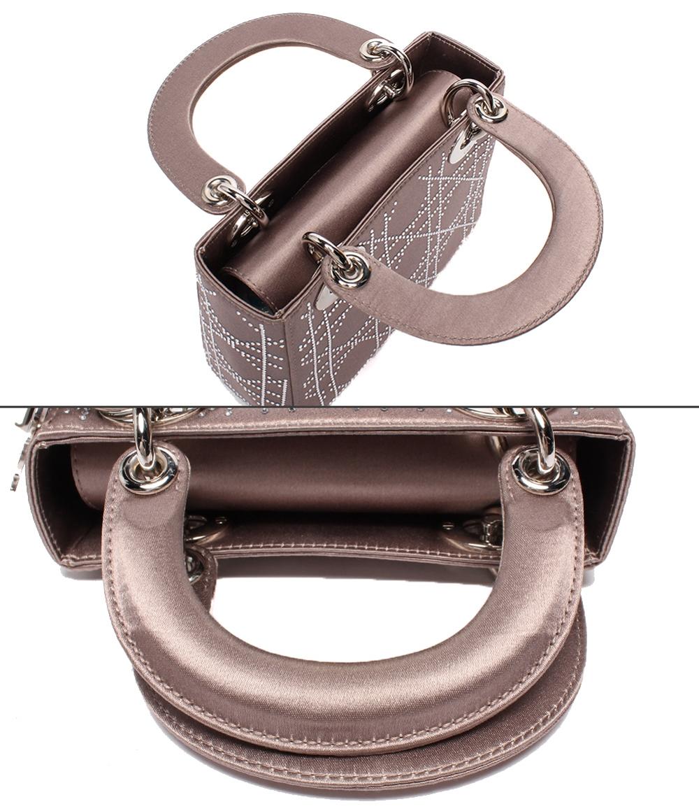 クリスチャンディオール ハンドバッグ ラインストーン サテン レディディオール Christian Dior