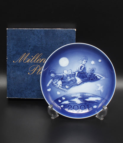 美品 Royal Copenhagen ミレニアムプレート 飾り皿 18cm 2001 ロイヤルコペンハーゲン
