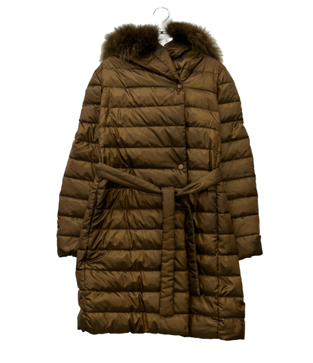 MAX MARA STUDIO ダウンコート フード ファー ベルト付き MAX MARA STUDIO ダウンコート フード ファー ベルト付き