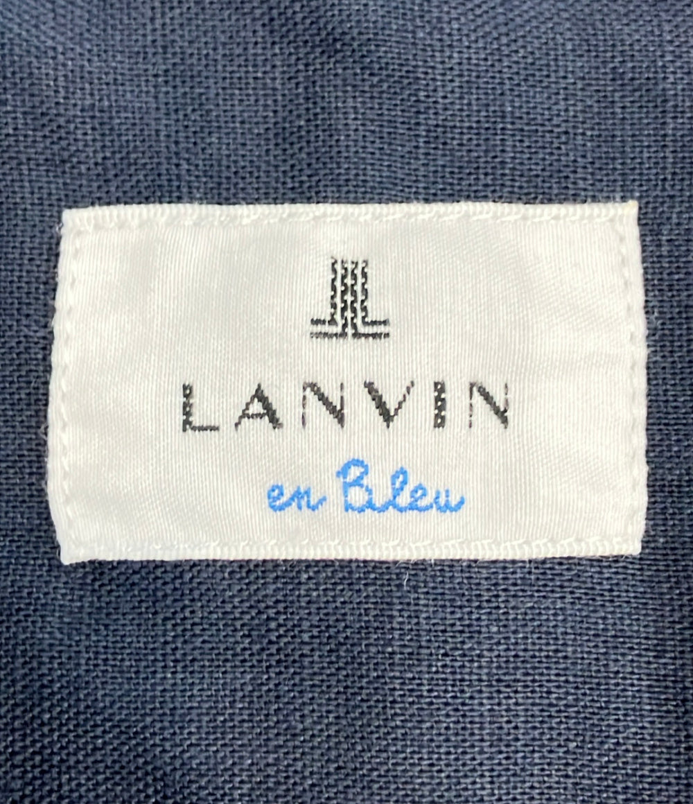 LANVIN en Bleu 半袖シャツ スキッパー リネン コットン 7分袖 LB-6A メンズ SIZE 48 (L) ランバンオンブルー