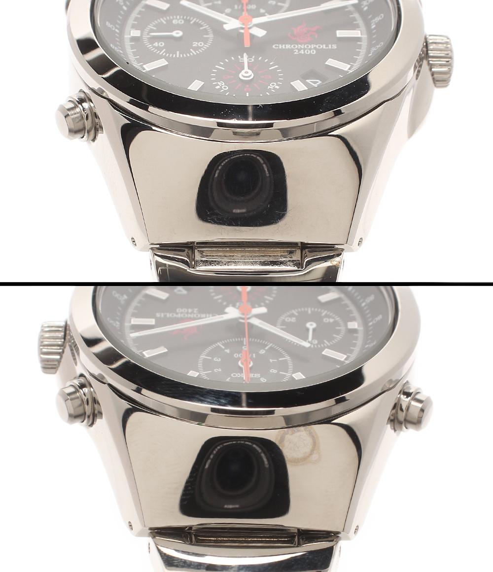 SEIKO 腕時計 クロノ・クロスコラボ クロノポリス2400 クオーツ ブラック 7T52-6000 メンズ セイコー