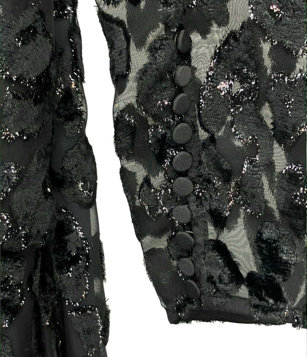 美品 self-portrait 長袖ワンピース レオパード レディース SIZE UK6 (S) セルフ ポートレイト