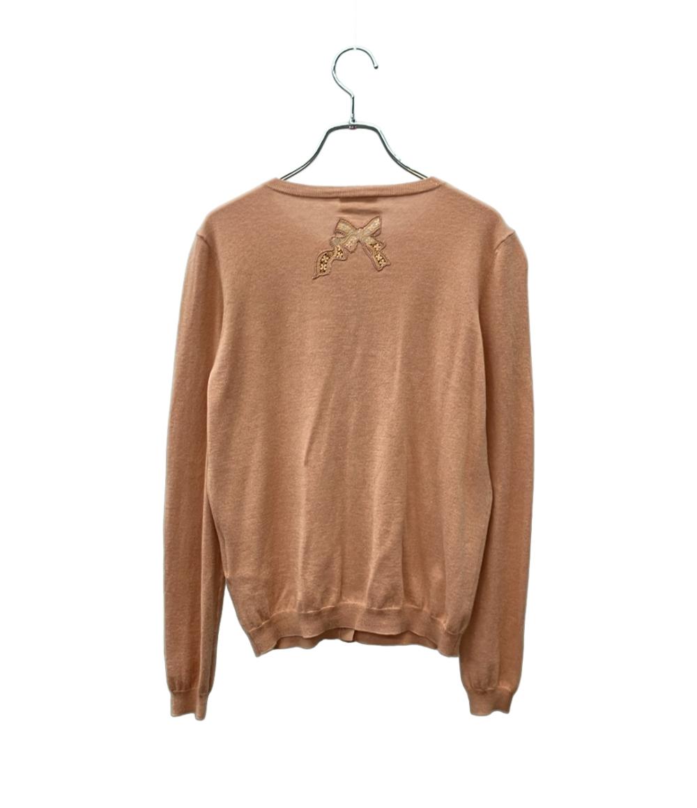 RED VALENTINO 長袖カーディガン ピンク リボン 刺繍 0000023702 レディース SIZE M レッドヴァレンティノ