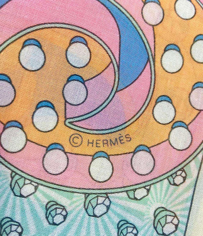 美品 HERMES ハンカチーフ カレ45 ガブロッシュ エレクトリック レディース エルメス