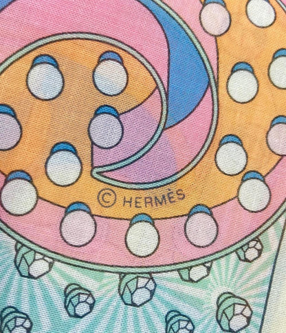 美品 HERMES ハンカチーフ カレ45 ガブロッシュ エレクトリック レディース エルメス