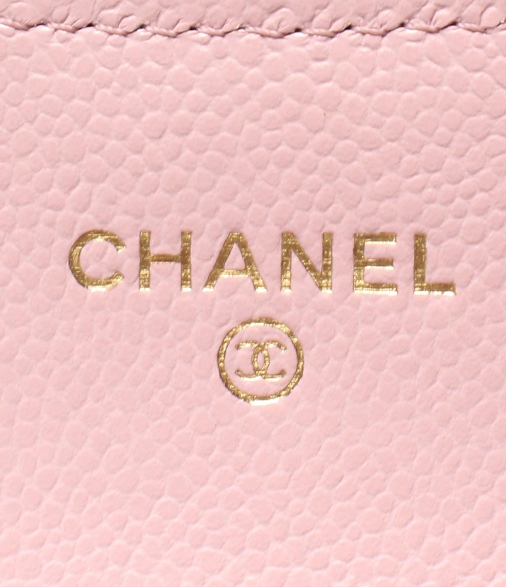 CHANEL カードケース コインケース ゴールド金具 キャビアスキン マトラッセ レディース シャネル