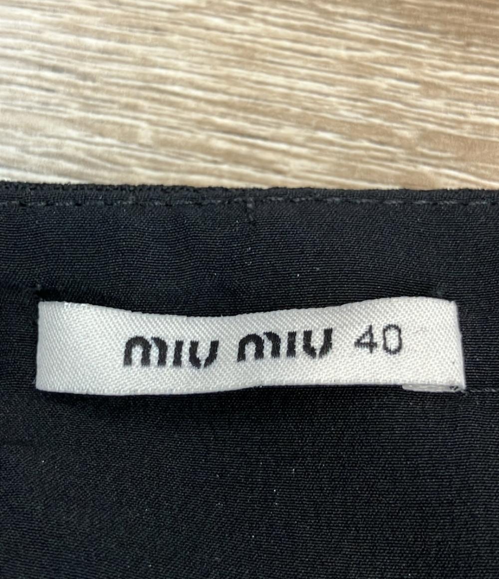 Miu Miu ミニスカート スパンコール ビーズ フラワーモチーフに装飾 Miu Miu ミニスカート スパンコール ビーズ フラワーモチーフに装飾