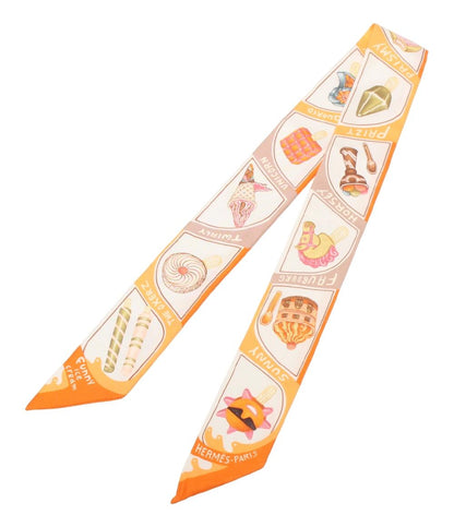 HERMES スカーフ ツイリー シルク100% Funny ice cream レディース エルメス