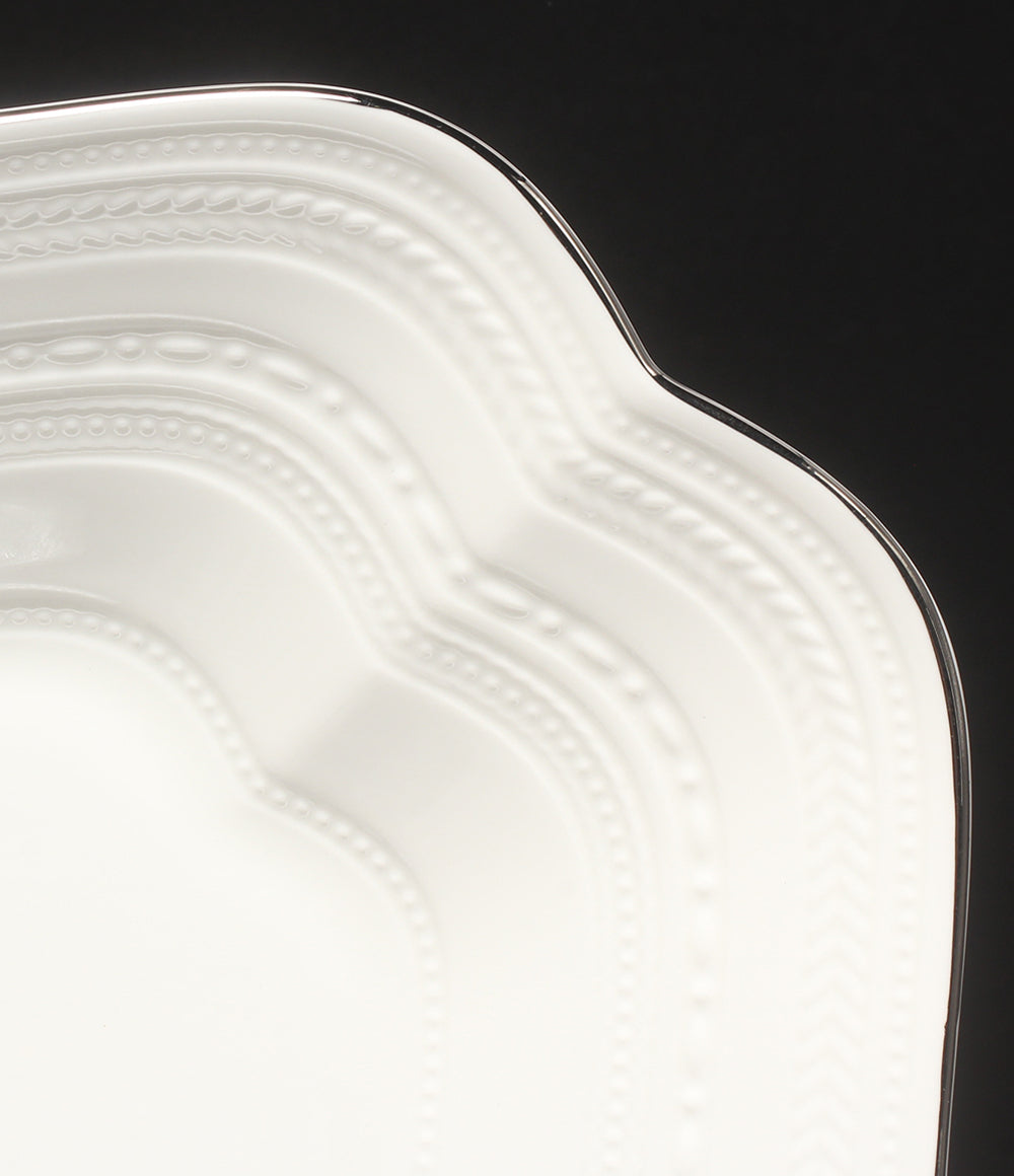 美品 WEDGWOOD スクエアディッシュ 皿 24cm インタグリオ プラチナ ウエッジウッド