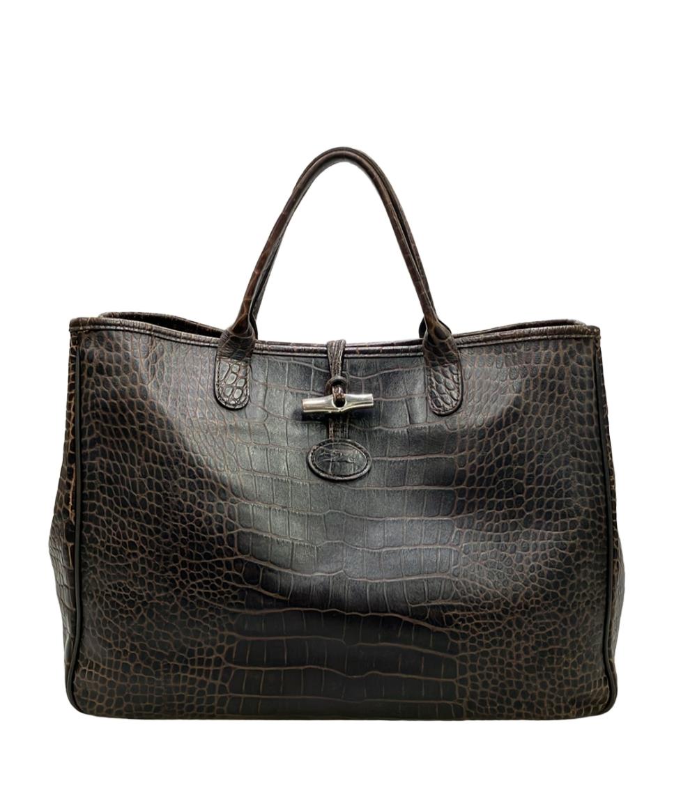 Longchamp トートバッグ クロコ型押し レディース ロンシャン