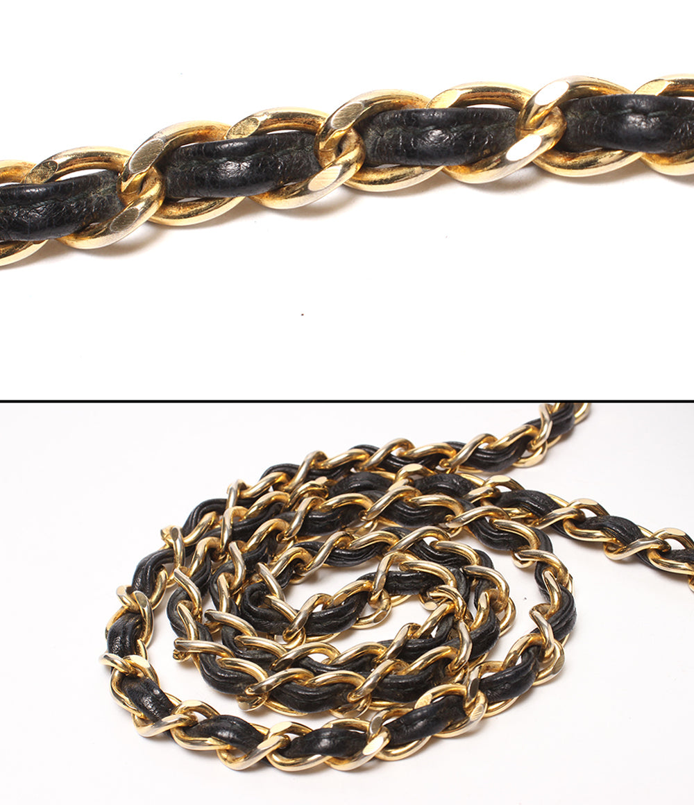 CHANEL チェーンショルダーバッグ ラムスキン ゴールド金具 1番台 マトラッセ レディース シャネル