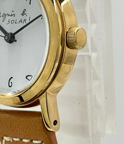 agnes b. 腕時計 ソーラー ホワイト V117-0AT0 レディース アニエスベー