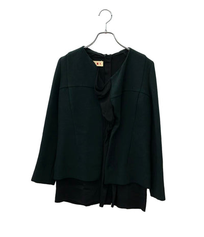 MARNI ノーカラージャケット 長袖 レイヤード風インナー 11CAMAK36000TW420-Y0473 レディース SIZE 38 (S) マルニ