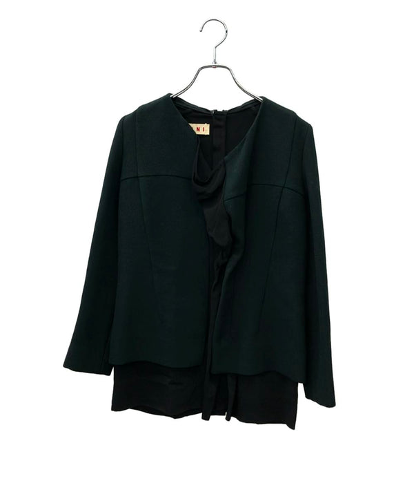 MARNI ノーカラージャケット 長袖 レイヤード風インナー 11CAMAK36000TW420-Y0473 レディース SIZE 38 (S) マルニ
