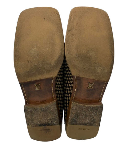 ルイ・ヴィトン スリッポン ローファー スクエアトゥ ダミエ ハラコ BA0052 メンズ SIZE 6 1/2 (S) LOUIS VUITTON