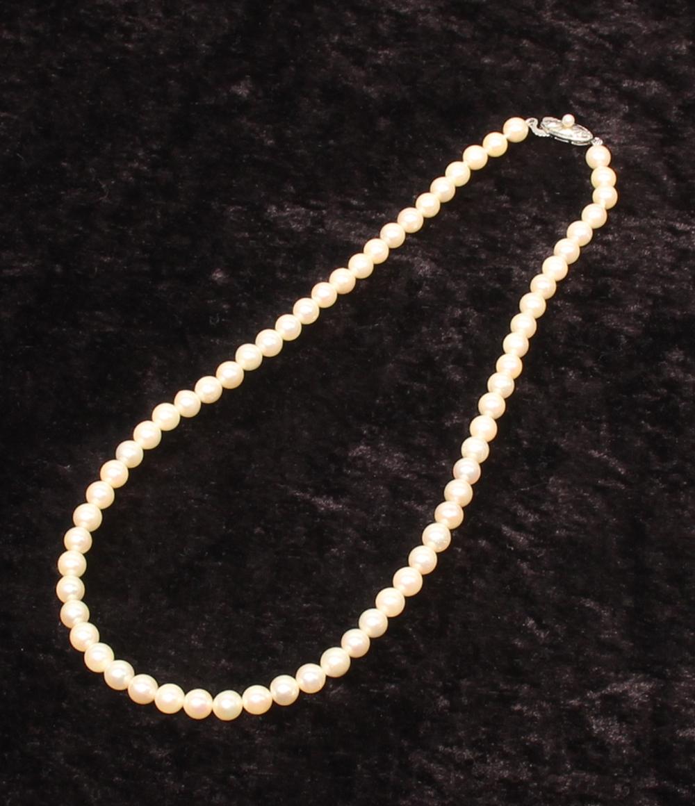 美品 ネックレス SV パール6.0-6.5mm レディース