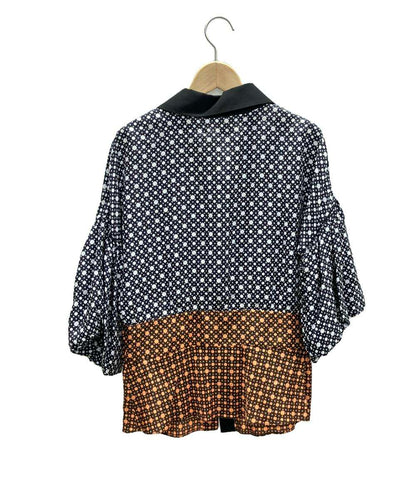 美品 マルニ シルクドット柄バルーンスリーブ七分袖ブラウス レディース SIZE 40 (M) MARNI