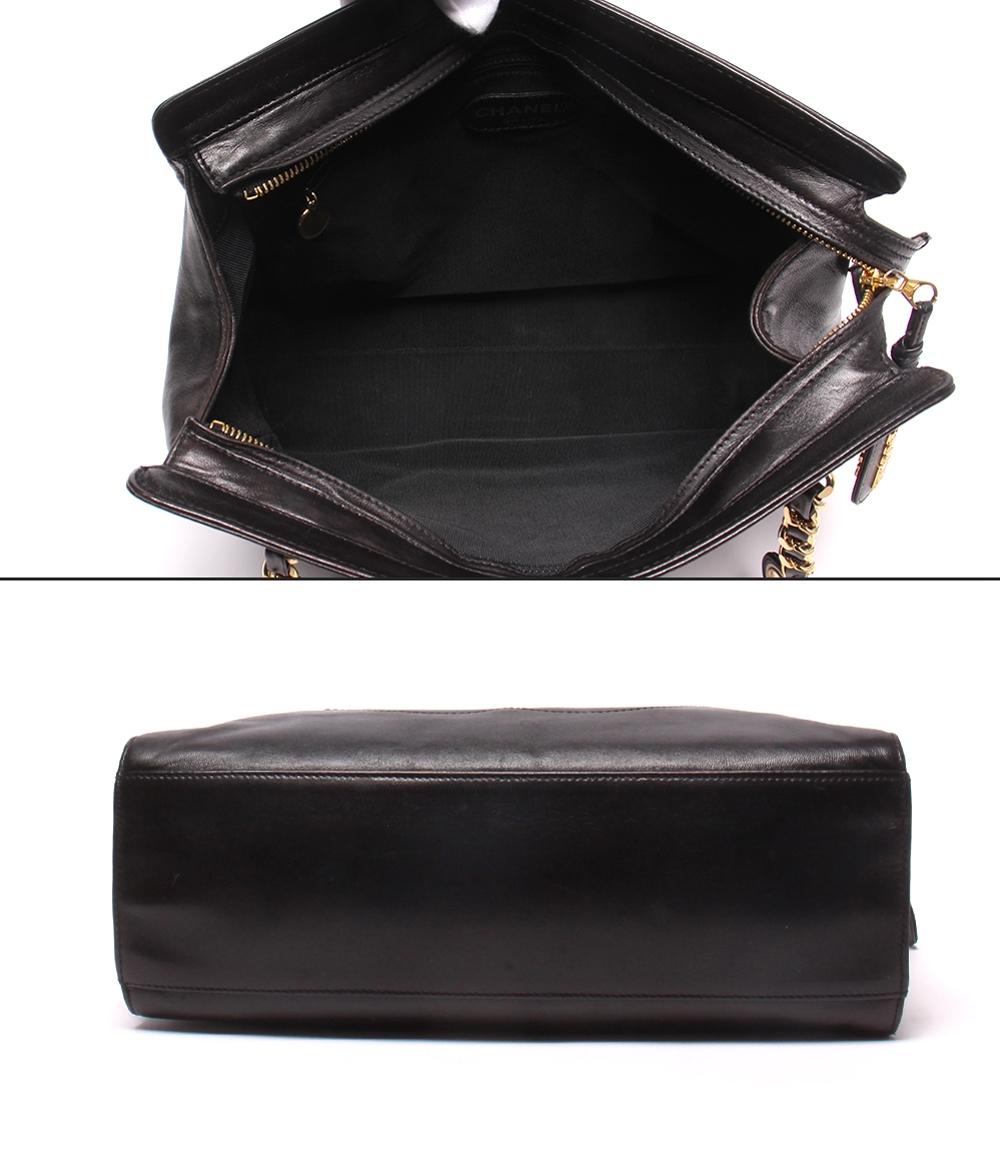 CHANEL チェーントートバッグ Wチェーン 3番台 ラムスキン ゴールド金具 レディース シャネル