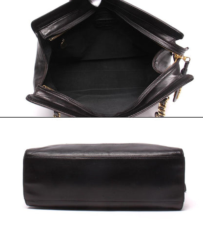 CHANEL チェーントートバッグ Wチェーン 3番台 ラムスキン ゴールド金具 レディース シャネル