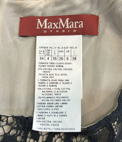 マックスマーラ ノースリーブワンピース ベロア×レース レディース SIZE 38 (S) MAX MARA