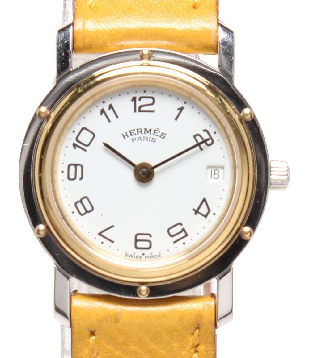 エルメス 腕時計 ○Z刻印 クリッパー クオーツ ホワイト レディース HERMES