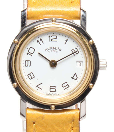 エルメス 腕時計 ○Z刻印 クリッパー クオーツ ホワイト レディース HERMES
