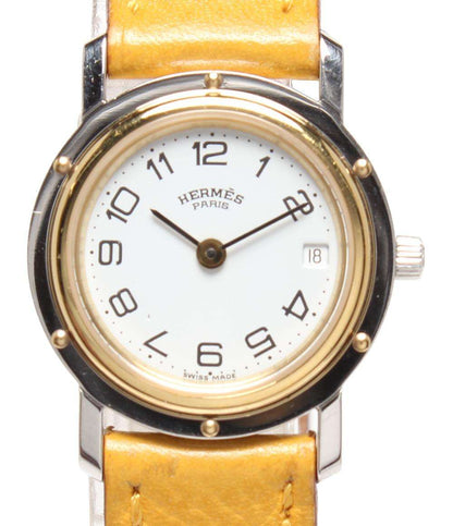 エルメス 腕時計 ○Z刻印 クリッパー クオーツ ホワイト レディース HERMES