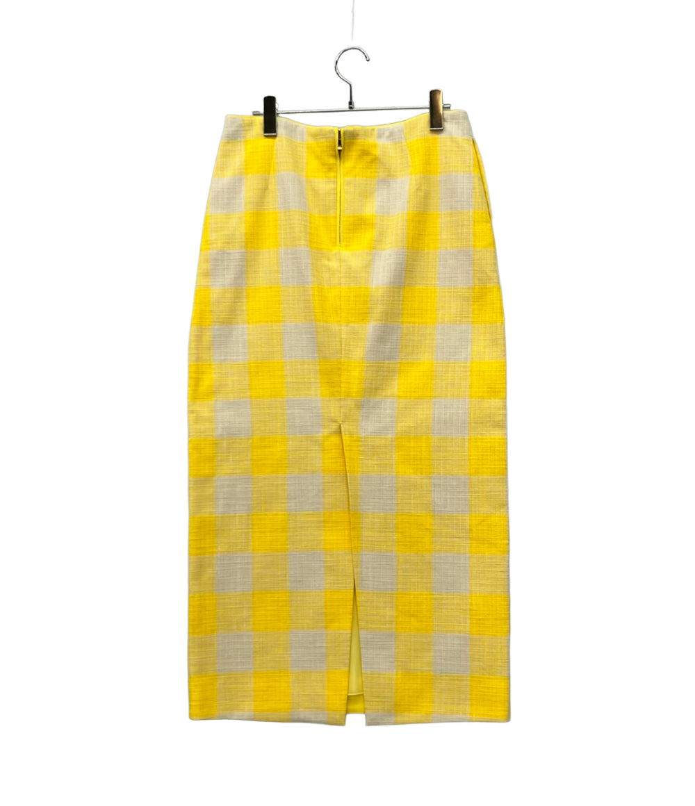 Drawer ロングスカート バックスリット ブロックチェック 23SS 6524-299-1718 レディース ドゥロワー