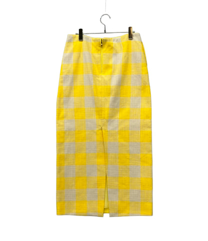 Drawer ロングスカート バックスリット ブロックチェック 23SS 6524-299-1718 レディース ドゥロワー