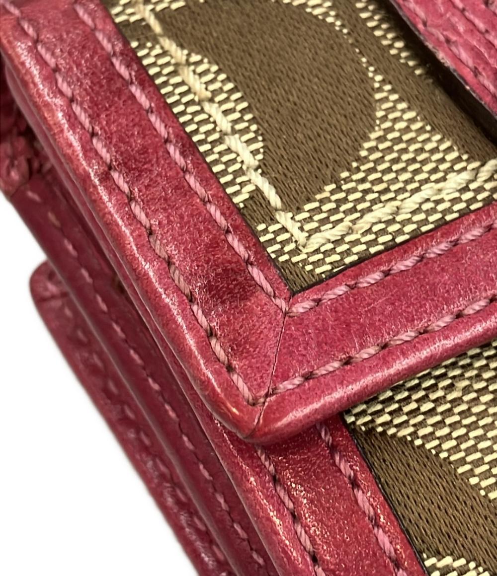 コーチ シグネチャー2つ折りがま口財布良品 良品COACH コーチ オールドコーチ レザー 二つ折り がま口 財布