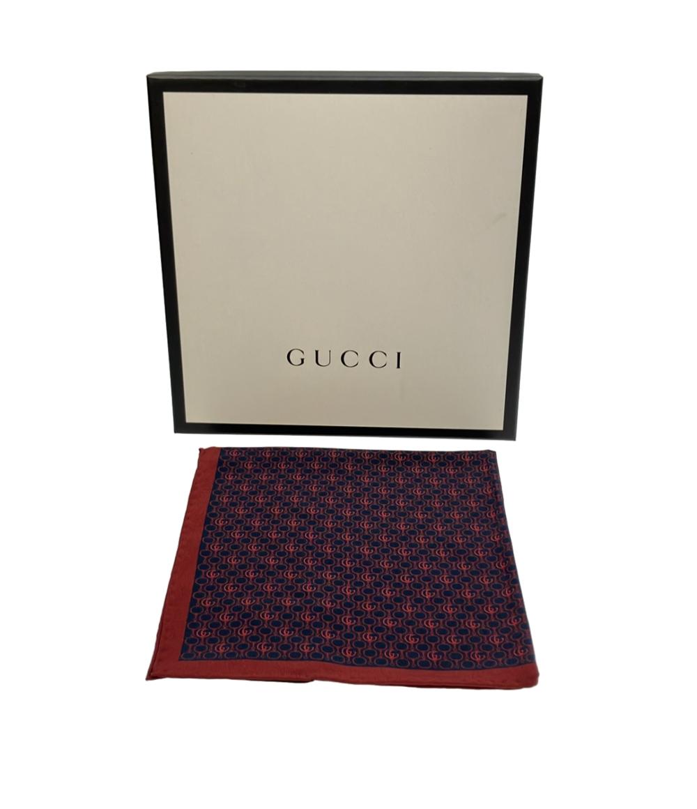 ポケットチーフ　GUCCI シルク 美品 GUCCI ポケットチーフ ハンカチ シルク100% メンズ グッチ