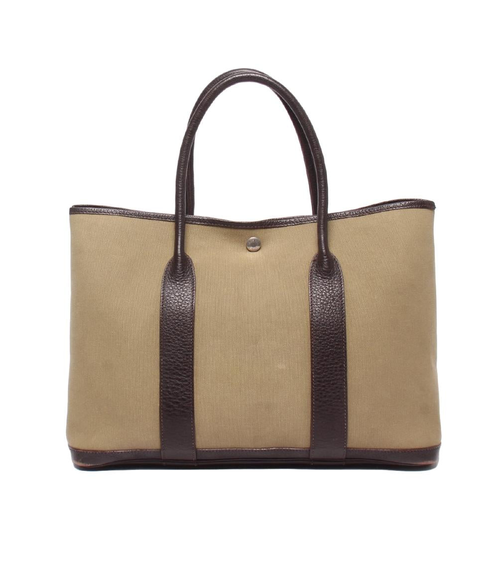 HERMES トートバッグ □F刻印 シルバー金具 ガーデンパーティPM