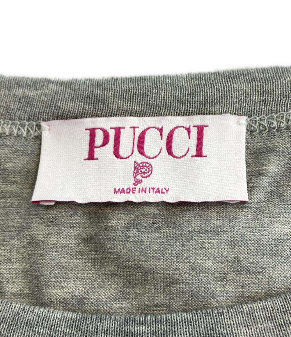 美品 エミリオ・プッチ ノースリーブTシャツ リボン付き レディース SIZE L Emilio Pucci