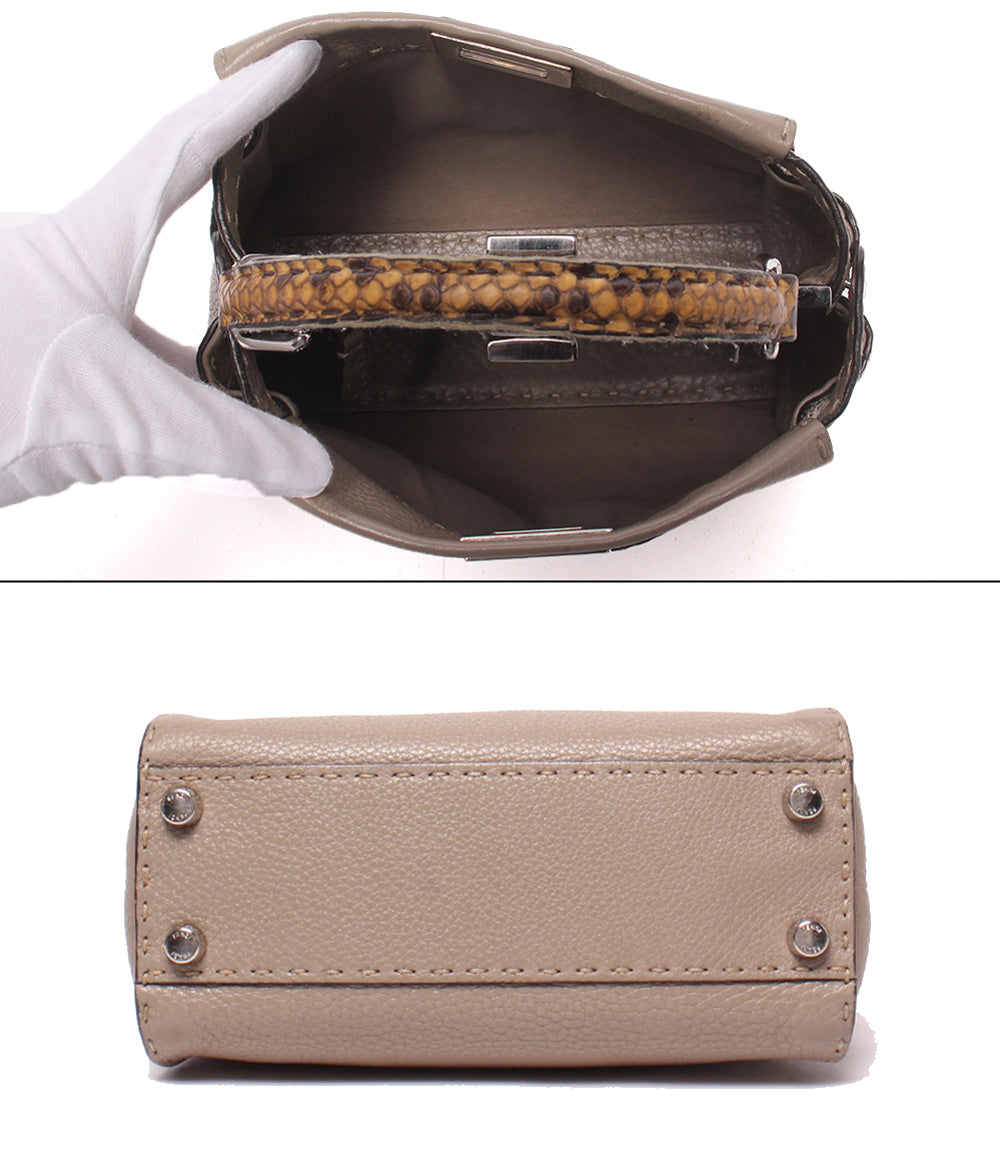 FENDI ハンドバッグ セレリア ピーカブー ミニ パイソン 8BN244 レディース フェンディ