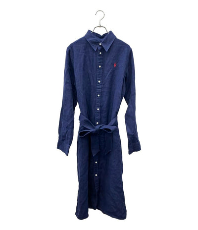 Polo by Ralph Lauren 長袖ワンピース ポニー刺繍リネンワンピース レディース SIZE 8 ポロバイラルフローレン