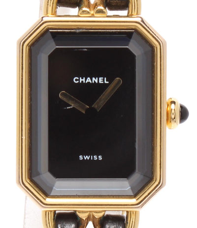 CHANEL 腕時計 プルミエール M クオーツ ブラック H0001 レディース シャネル