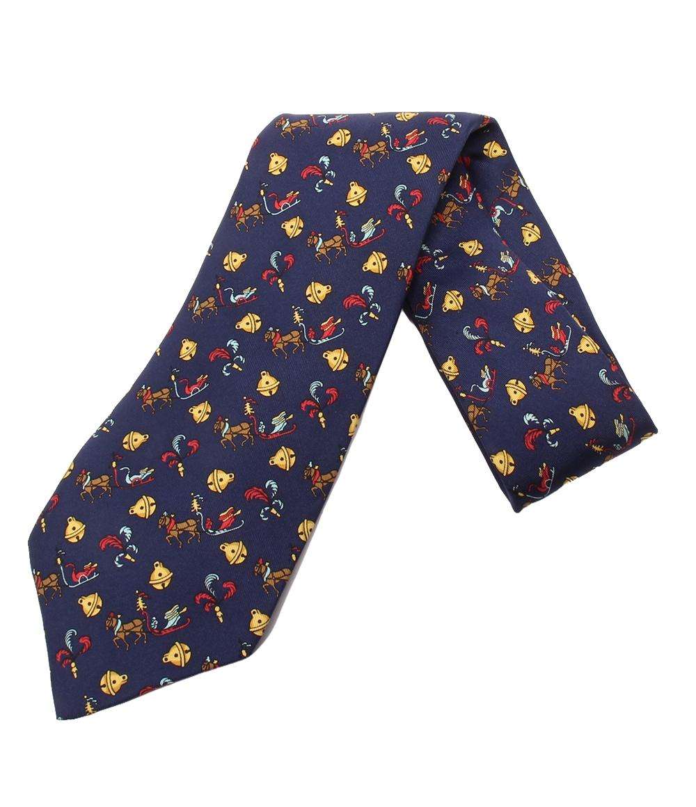 美品 エルメス ネクタイ シルク100％ 馬 鈴柄 メンズ HERMES