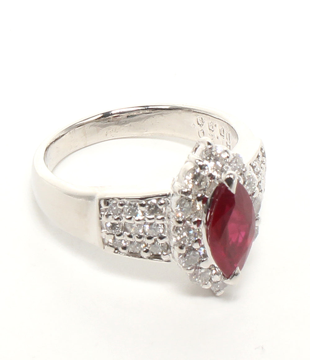 美品 リング 指輪 Pt900 ルビー 1.20ct ダイヤ 0.90ct レディース SIZE 13号