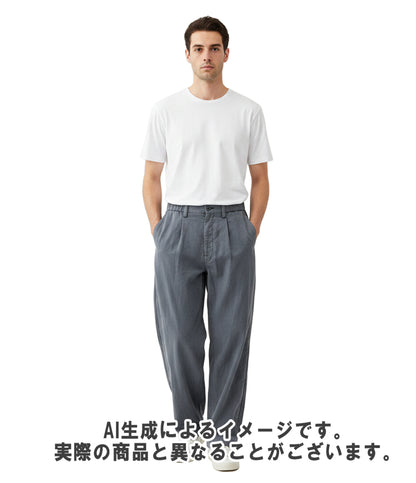 美品 ISSEY MIYAKE MEN コットンパンツ 色落ち加工 PIGMENT DOUBLE FACE COTTON LA61FF337 メンズ SIZE 2 (M) イッセイミヤケ メン