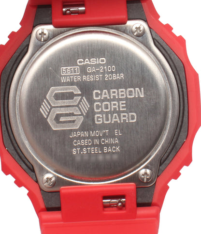 美品 CASIO 腕時計 G-SHOCK クオーツ レッド GA-2100-4A レディース メンズ カシオ