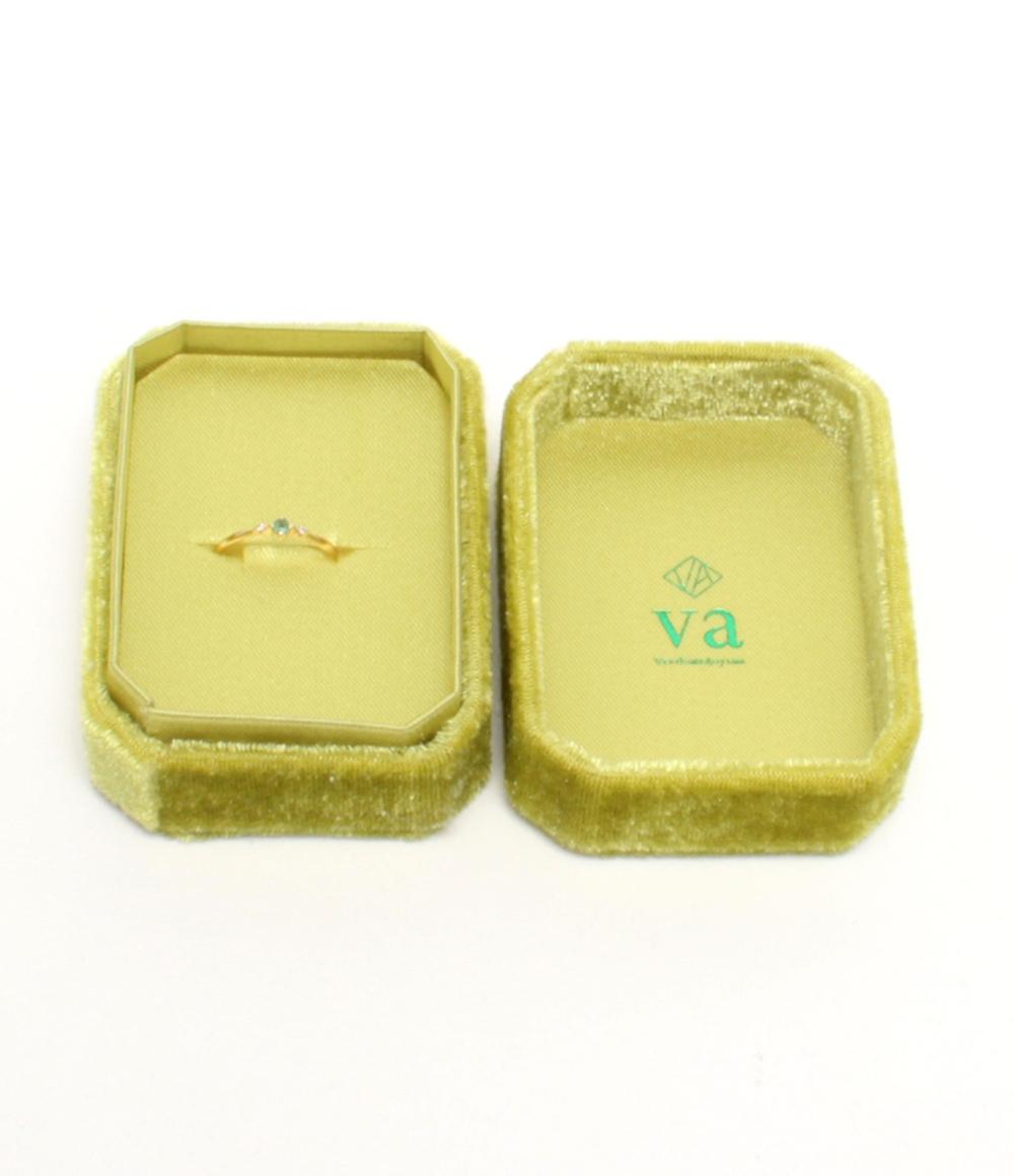 美品 VENDOME AOYAMA ピンキーリング 指輪 K10 エメラルド ダイヤ レディース SIZE 1号 ヴァンドームアオヤマ