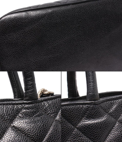 CHANEL トートバッグ シルバー金具 復刻トート キャビアスキン メダリオン ココマーク ６番台 レディース シャネル