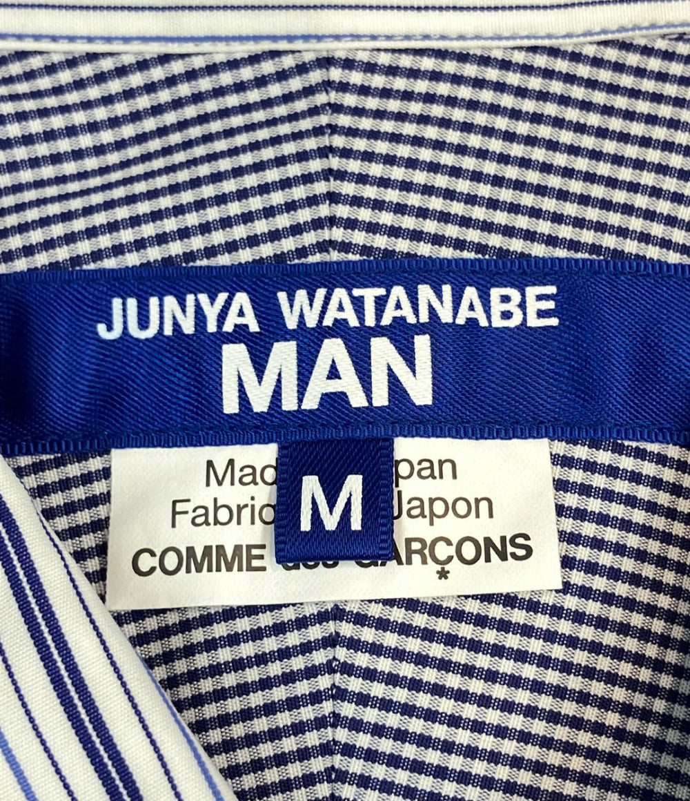 JUNYA WATANABE MAN 長袖シャツ 異素材切替 ストライプ柄 WP-B015 メンズ SIZE M ジュンヤワタナベマン
