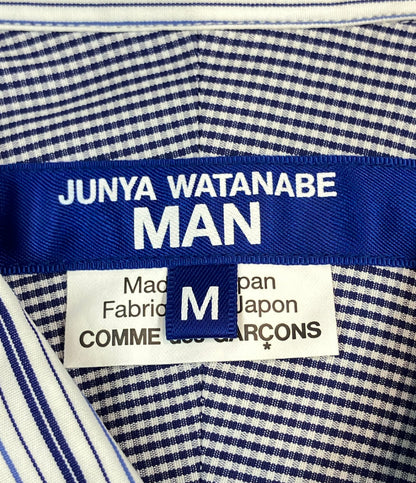 JUNYA WATANABE MAN 長袖シャツ 異素材切替 ストライプ柄 WP-B015 メンズ SIZE M ジュンヤワタナベマン