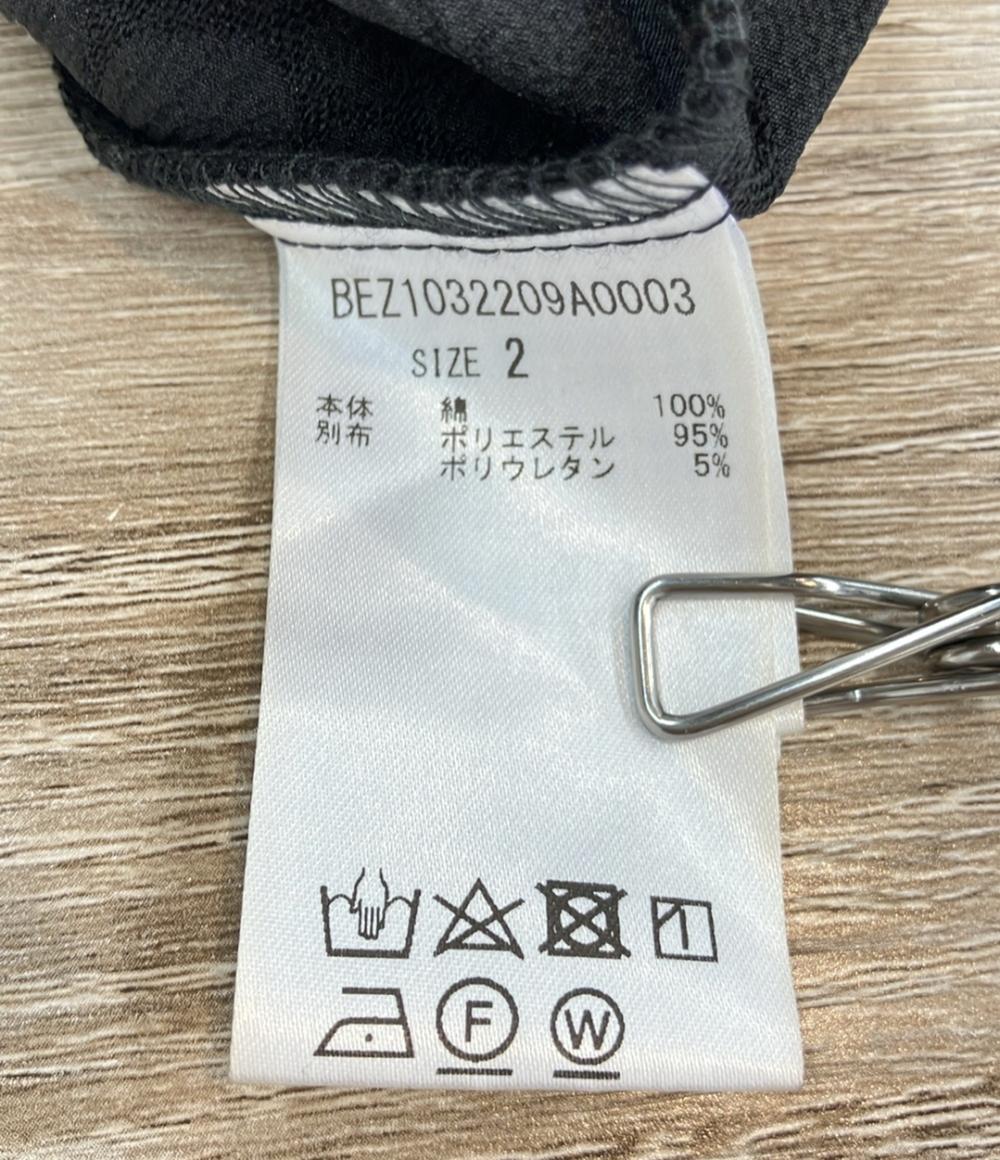 美品 BEARDSLEY 長袖ワンピース 総柄 マルワンピース コクーン型 タグ付き BEZ1032209 レディース SIZE 2 (M) ビアズリー