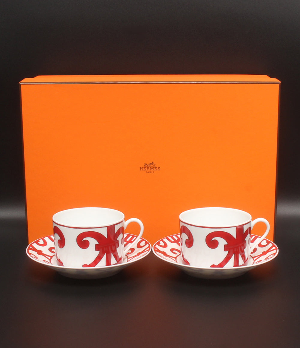 美品 HERMES モーニングカップ＆ソーサー 2客セット ペア ガダルキヴィール エルメス