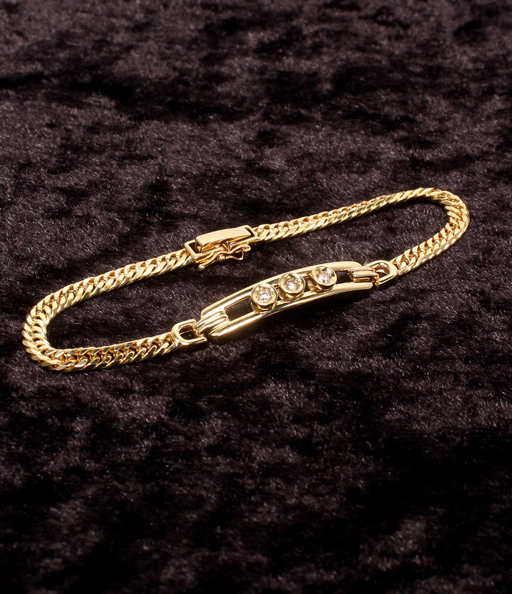 美品 ブレスレット K18 ダイヤ 0.11ct レディース
