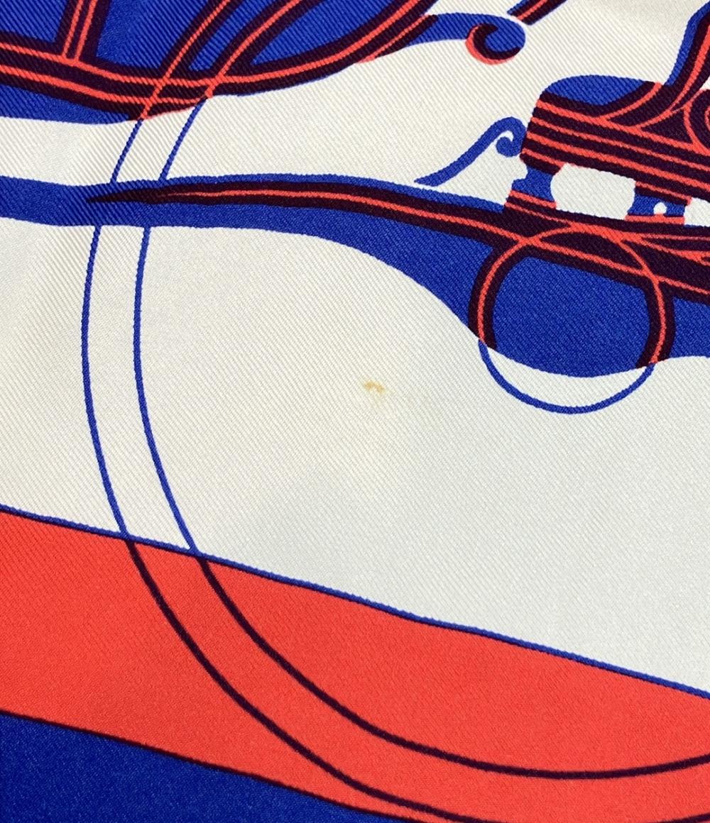 訳あり HERMES スカーフ シルク100% カレ90 Ex Libris レディース メンズ エルメス