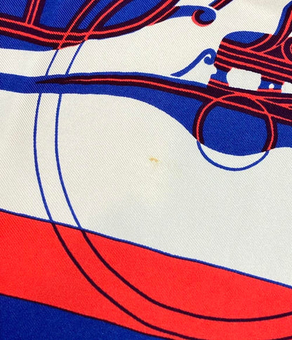 訳あり HERMES スカーフ シルク100% カレ90 Ex Libris レディース メンズ エルメス